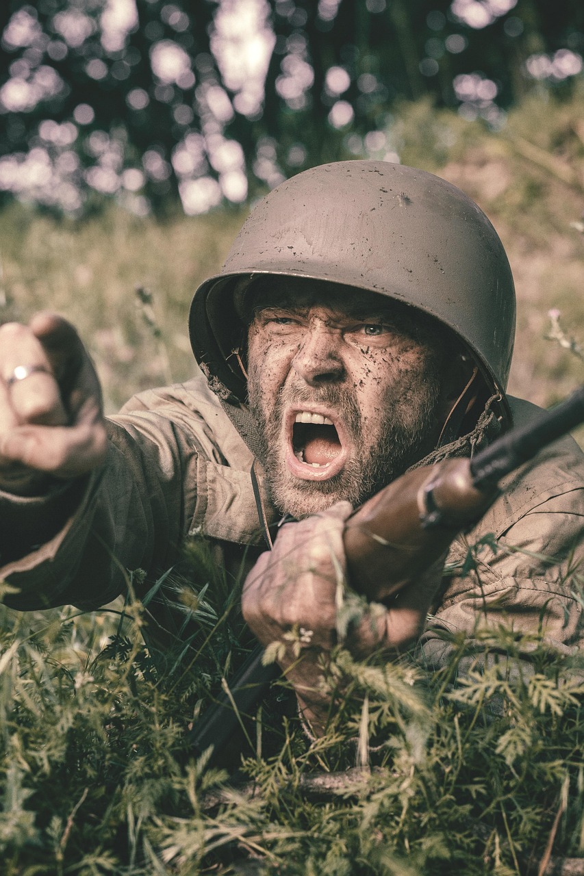 ww2 reenactor soldier portrait